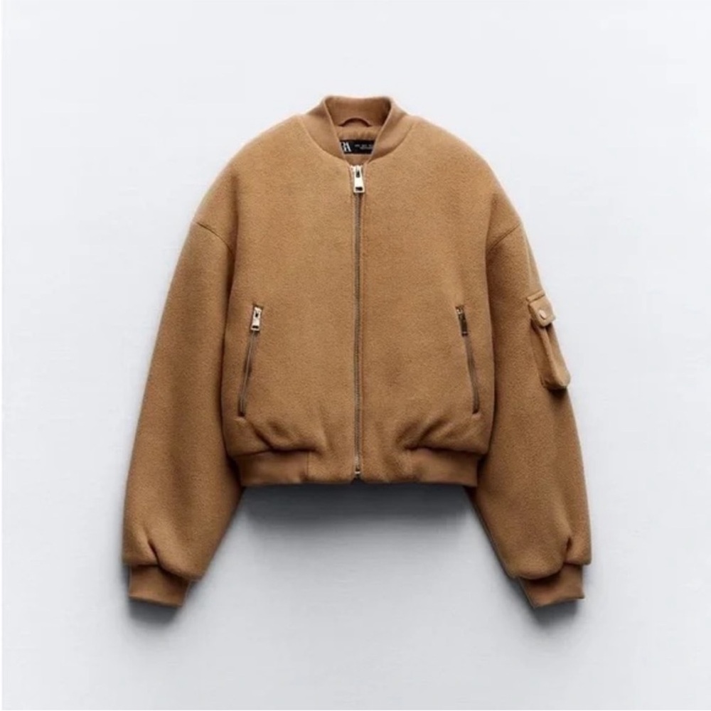 Zara oversized tan bomber
